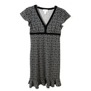 Ann Taylor LOFT Cap Sleeve Dress Ruffled Hem Empire Waistline Invisible Zipper